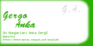 gergo anka business card